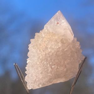 White/clear Spirit Quartz with Citrine and faint amethyst phantom